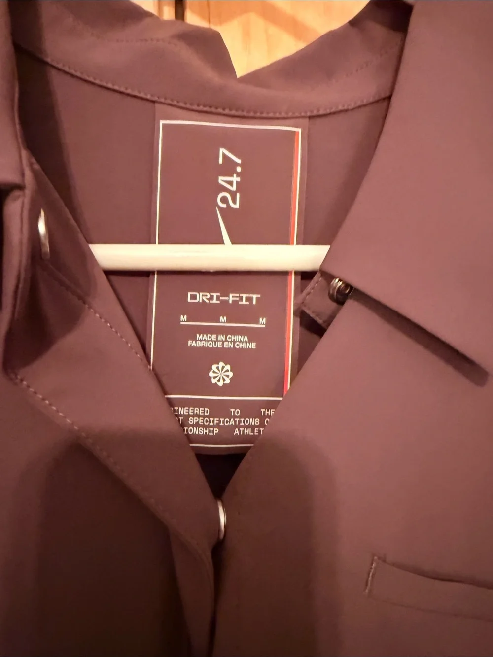 Nike womens Brown Long-Sleeve Button-Down Shirt